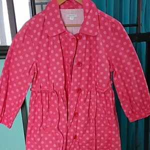 Garnet Hill Pink Polka Dot Raincoat for Kids